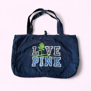 Victoria's Secret tote bag with "Live Pink"